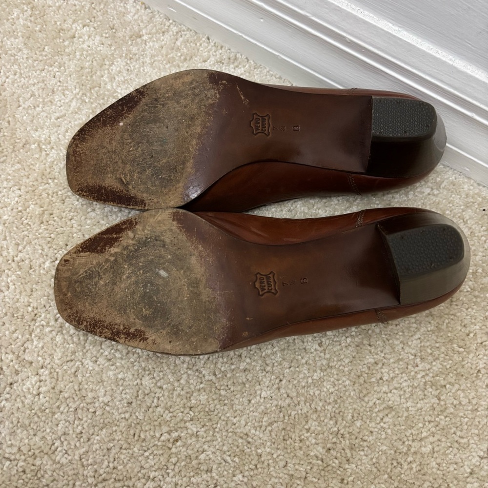 Vintage Bruno Magli Italian Leather Heeled Loafers Brown Womens size 7.5 Python - Picture 9 of 10